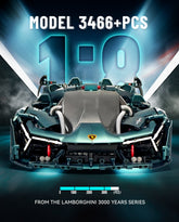 1: 8 Lamborghini Sports Car Building Sets, No Remote Control (3466Pcs) - BAV BRICK